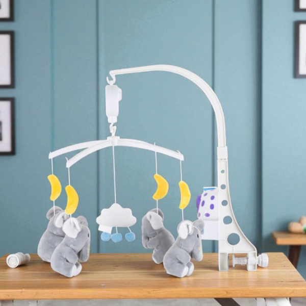 Carusel pentru pătuc Chipolino Animals Little Elephants MILS02107LE White 0+ photo 3