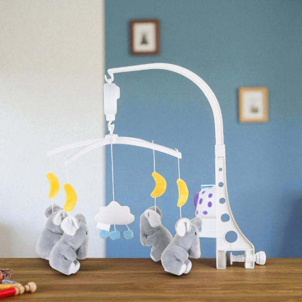Carusel pentru pătuc Chipolino Animals Little Elephants MILS02107LE White 0+ photo 4