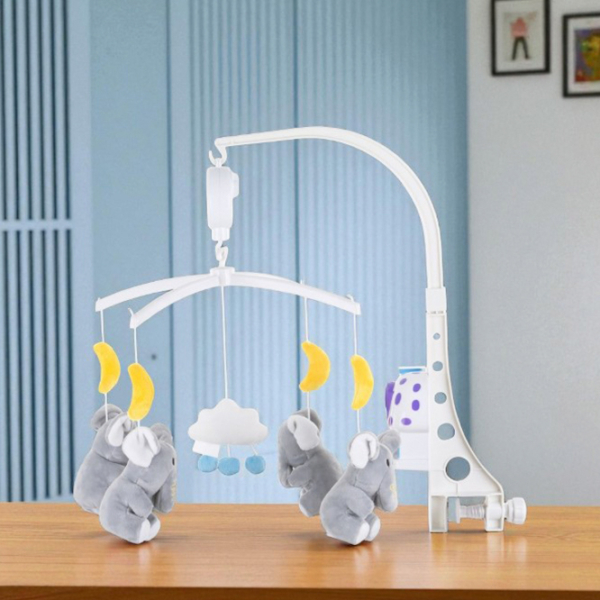 Carusel pentru pătuc Chipolino Animals Little Elephants MILS02107LE White 0+ photo 5