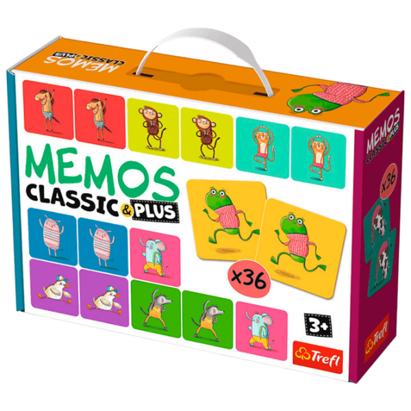 Настольная игра Trefl Memos Classic & Plus. Move and play Память, 3+