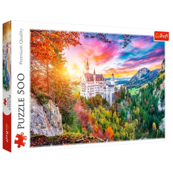 Puzzle Trefl View of Neuschwanstein Castle Germany (37427) Количество деталей: 500, Рекомендуемый возраст: 9+ photo 1