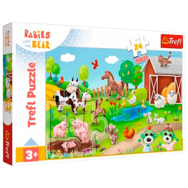 Puzzle Trefl Babies and animals (14372) Количество деталей: 24, Рекомендуемый возраст: 2+ photo 1