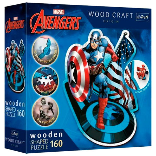 Puzzle Trefl Captain America (20194) Numărul de piese: 160, Vârsta recomandată: 10+ photo 1