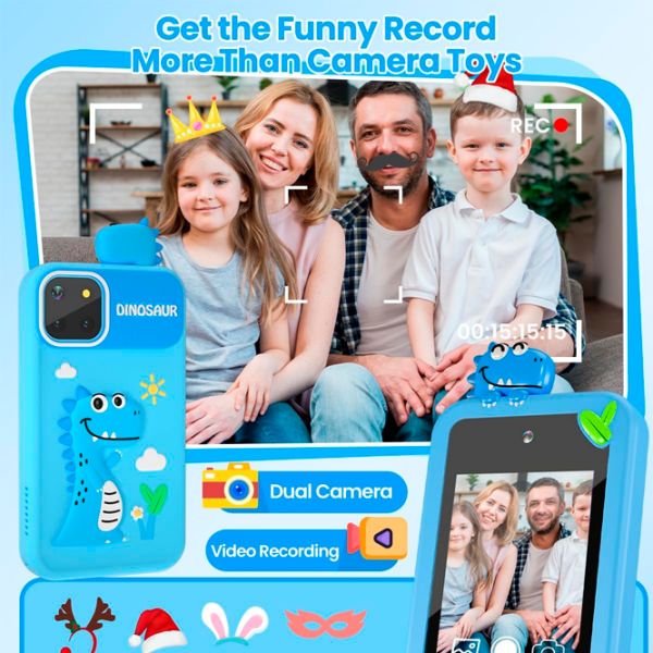 Jucărie interactivă Cute Pet Smart Phone PI Plus Dinosaur Blue Pentru copii, 3+ photo 5
