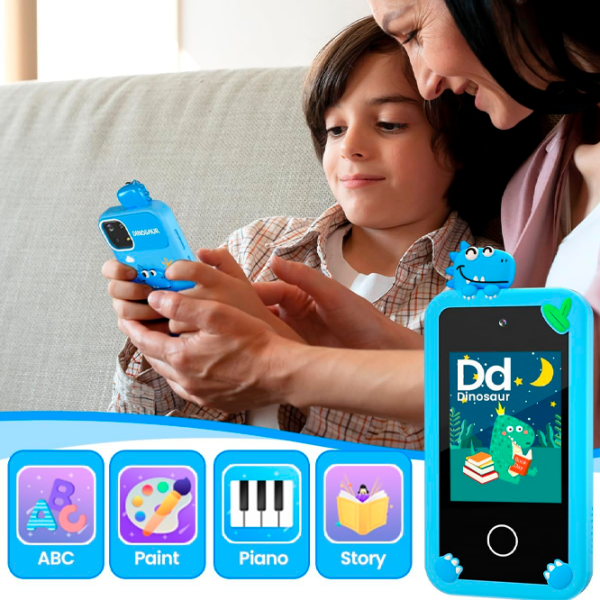 Jucărie interactivă Cute Pet Smart Phone PI Plus Dinosaur Blue Pentru copii, 3+ photo 6