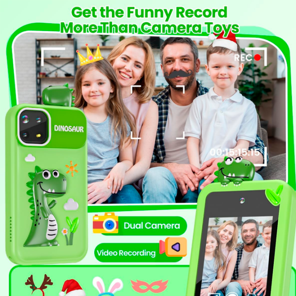 Jucărie interactivă Cute Pet Smart Phone PI Plus Dinosaur Green Pentru copii, 3+ photo 6