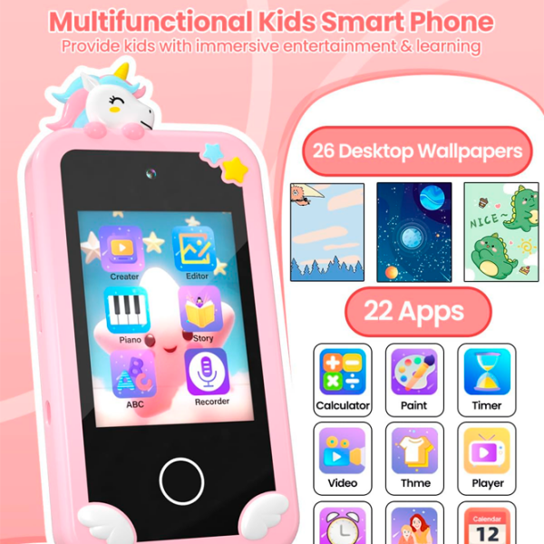 Jucărie interactivă Cute Pet Smart Phone PI Plus Unicorn Pink Pentru copii, 3+ photo 4