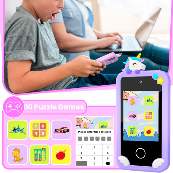 Jucărie interactivă Cute Pet Smart Phone PI Plus Unicorn Violet Pentru copii, 3+ photo 7