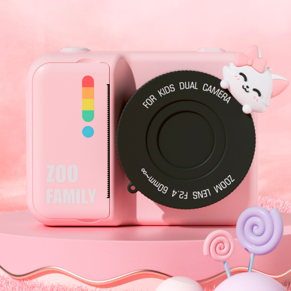 Cameră foto Kidyprint Zoo Family P2 Pink Pentru copii, 3+ photo 2