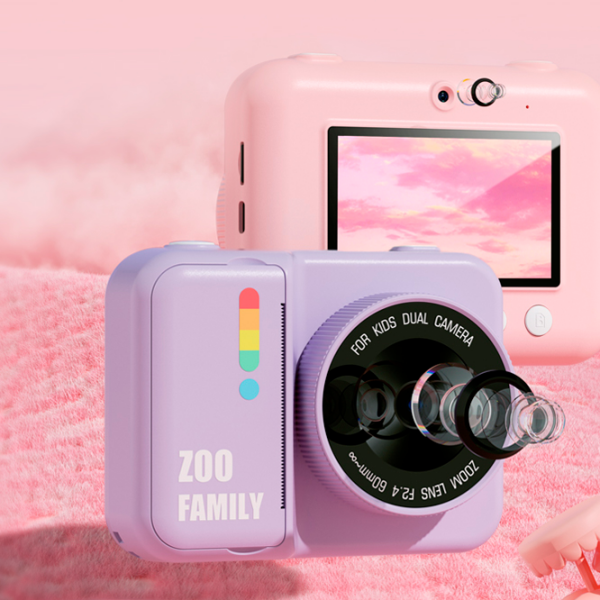 Cameră foto Kidyprint Zoo Family P2 Violet Pentru copii, 3+ photo 5