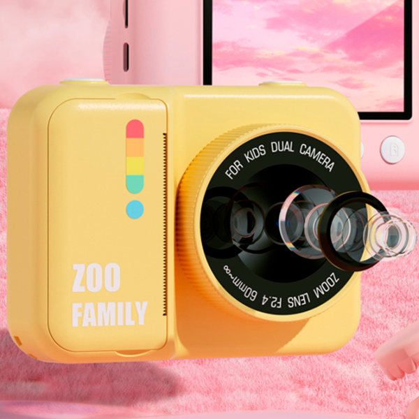 Cameră foto Kidyprint Zoo Family P2 Yellow Pentru copii, 3+ photo 6