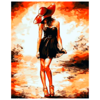 Pictură pe numere PRC Rochia mică neagră 03482 50 x 40 cm, Pânză
