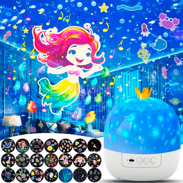 Proiector de stele Night Light Fantasy Crown 21in1 White Pentru copii, 1+ photo 2
