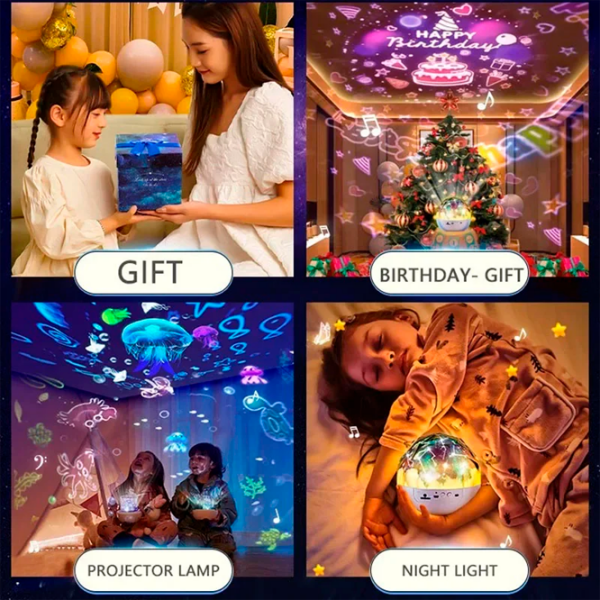Proiector de stele Night Light Fantasy Crown 21in1 White Pentru copii, 1+ photo 11