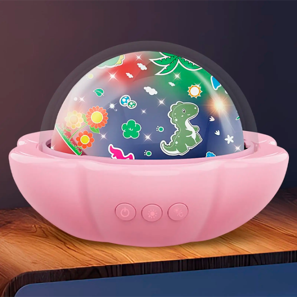 Proiector de stele Night Light Lucky Flower 2in1 Pink Pentru copii, 1+ photo 5