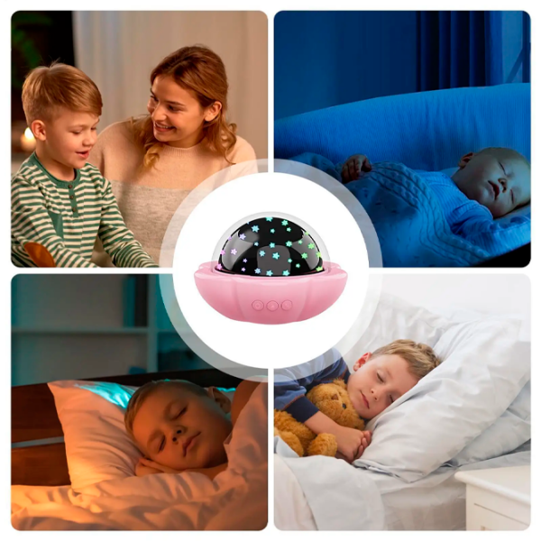 Proiector de stele Night Light Lucky Flower 2in1 Pink Pentru copii, 1+ photo 8