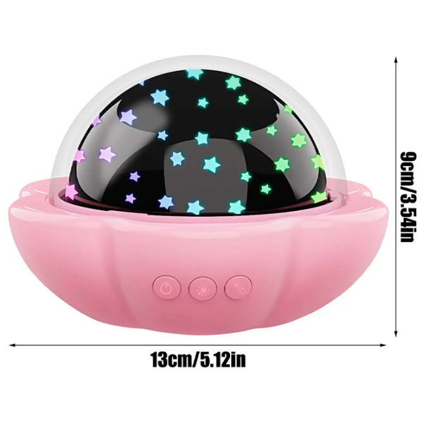 Proiector de stele Night Light Lucky Flower 2in1 Pink Pentru copii, 1+ photo 11