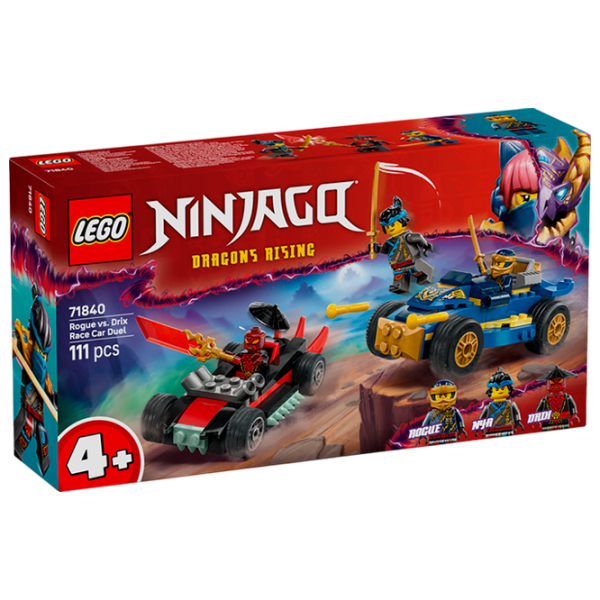 Constructor LEGO Rogue vs. Drix Race Car Duel Multicolor Numărul de piese 111, 4+ photo 1