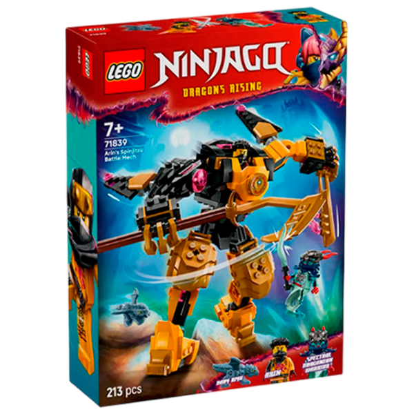 Constructor LEGO Arin's Spinjitzu Battle Mech Yellow Numărul de piese 213, 7+ photo 1