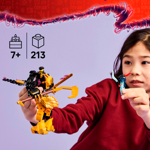 Constructor LEGO Arin's Spinjitzu Battle Mech Yellow Numărul de piese 213, 7+ photo 3