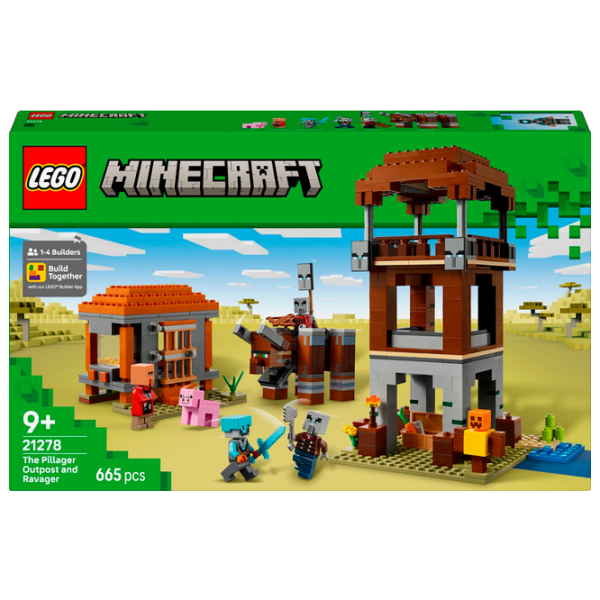 Constructor LEGO The Pillager Outpost & Ravager Brown Numărul de piese 665, 9+ photo 1