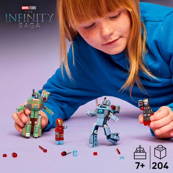 Constructor LEGO Iron Man & War Machine vs. Hammer Drones Multicolor Numărul de piese 204, 7+ photo 3