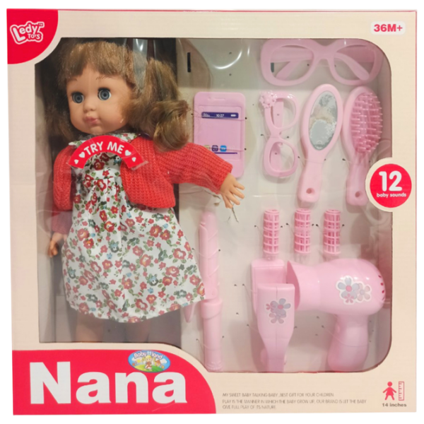 Păpușă Ledy Toys Nana bebeluș LD68007A 3+ photo 1