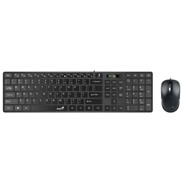 Клавиатура и Мышь Genius SlimStar C126 Черный Для дома и офиса, Проводная photo 1