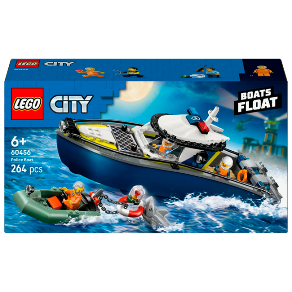 Constructor LEGO Police Boat Blue Numărul de piese 264, 6+ photo 1