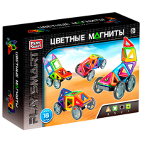 Constructor Play Smart Magnete colorate Black Numărul de piese 16, 3+