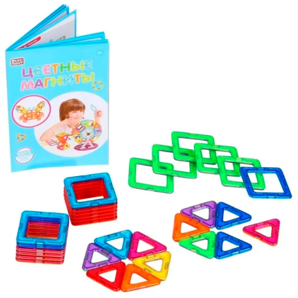 Constructor Play Smart Magnete colorate Multicolor Numărul de piese 30, 3+ photo 3