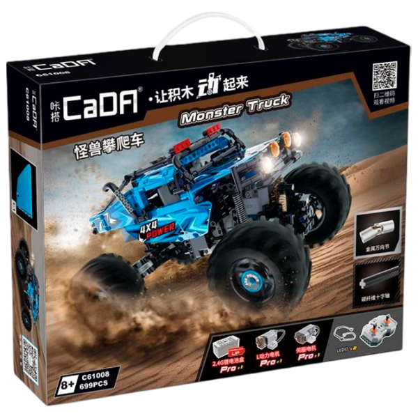 Constructor cu telecomandă CaDa Monster Truck Blue Numărul de piese 699, 8+ photo 1