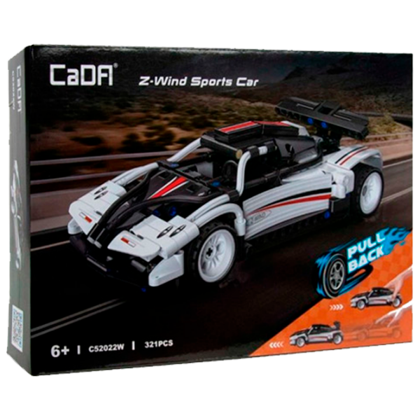 Constructor CaDa Z-Wind Sport Car White Numărul de piese 321, 6+ photo 1