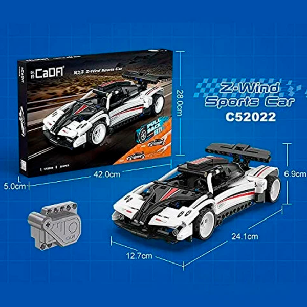 Constructor CaDa Z-Wind Sport Car White Numărul de piese 321, 6+ photo 5