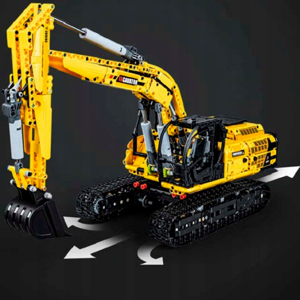 Constructor CaDa Fully Functional Excavator Yellow Numărul de piese 1702, 8+ photo 5