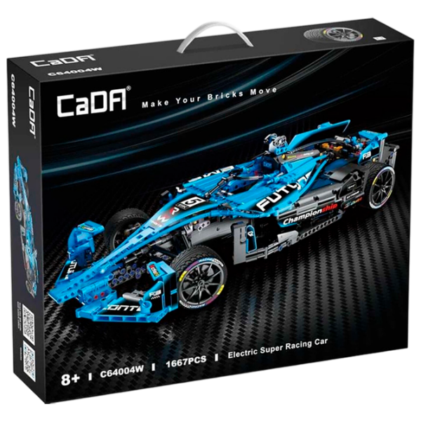 Constructor CaDa Electric Super Racing Car Blue Numărul de piese 1667, 8+ photo 1