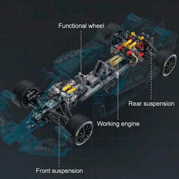 Constructor CaDa Electric Super Racing Car Blue Numărul de piese 1667, 8+ photo 4