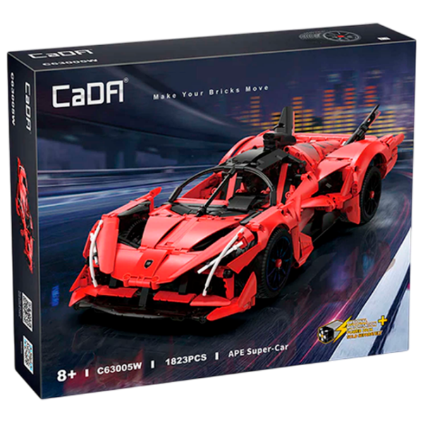 Constructor CaDa APE Super-Car Red Numărul de piese 1823, 8+ photo 1