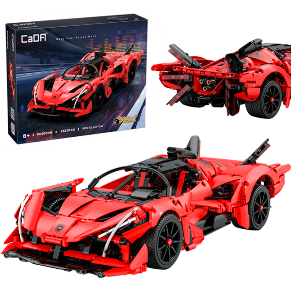Constructor CaDa APE Super-Car Red Numărul de piese 1823, 8+ photo 3