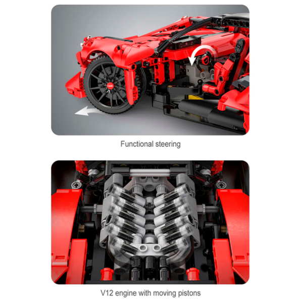 Constructor CaDa APE Super-Car Red Numărul de piese 1823, 8+ photo 5