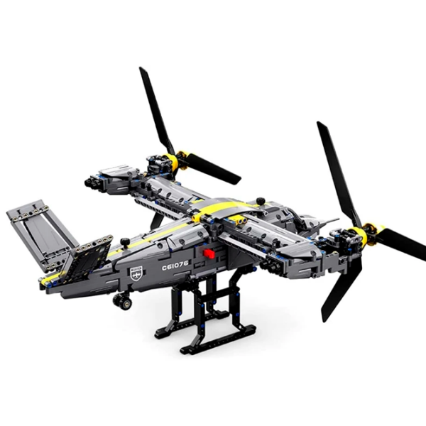 Constructor cu telecomandă CaDa Tiltrotor Aircraft Gray Numărul de piese 1436, 8+ photo 4