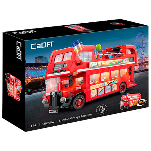 Constructor CaDa London Vintage Tour Bus Red Numărul de piese 1770, 14+ photo 1