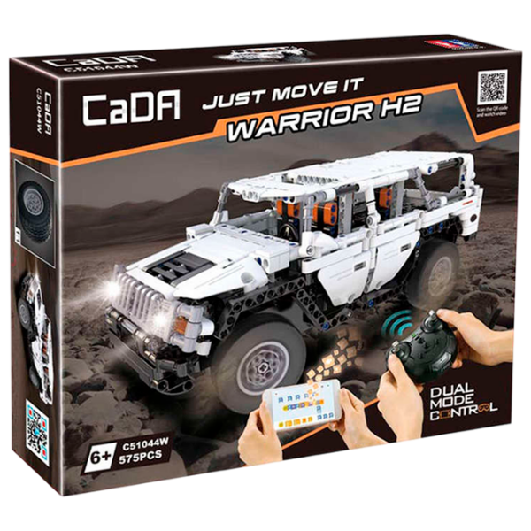 Constructor cu telecomandă CaDa Hummer Warrior H2 White Numărul de piese 575, 6+ photo 1