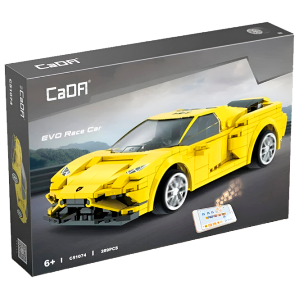 Constructor cu telecomandă CaDa EVO Race Car Yellow Numărul de piese 289, 6+ photo 1