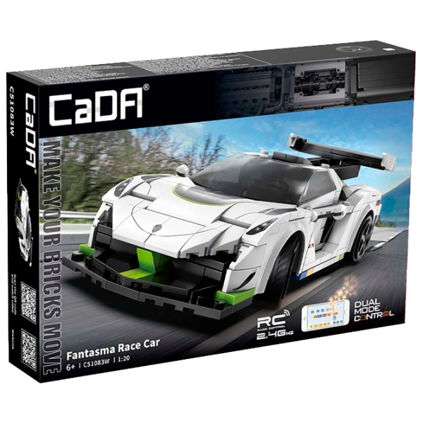 Constructor cu telecomandă CaDa Fantasma Race Car White Numărul de piese 322, 6+ photo 1