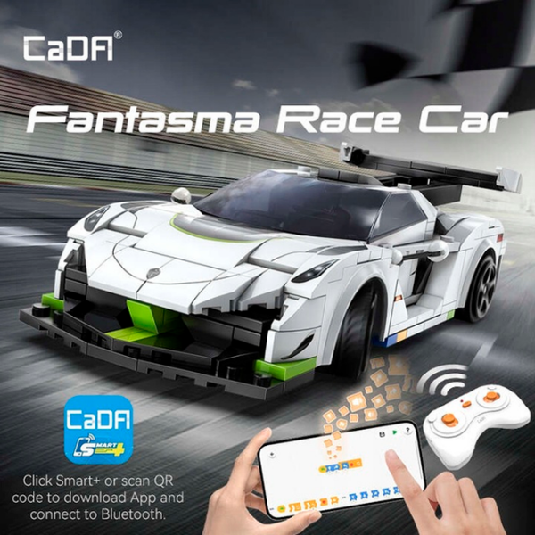 Constructor cu telecomandă CaDa Fantasma Race Car White Numărul de piese 322, 6+ photo 5