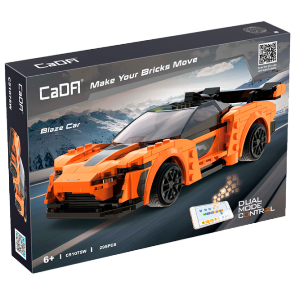 Constructor cu telecomandă CaDa Blaze Car Orange Numărul de piese 295, 6+ photo 1