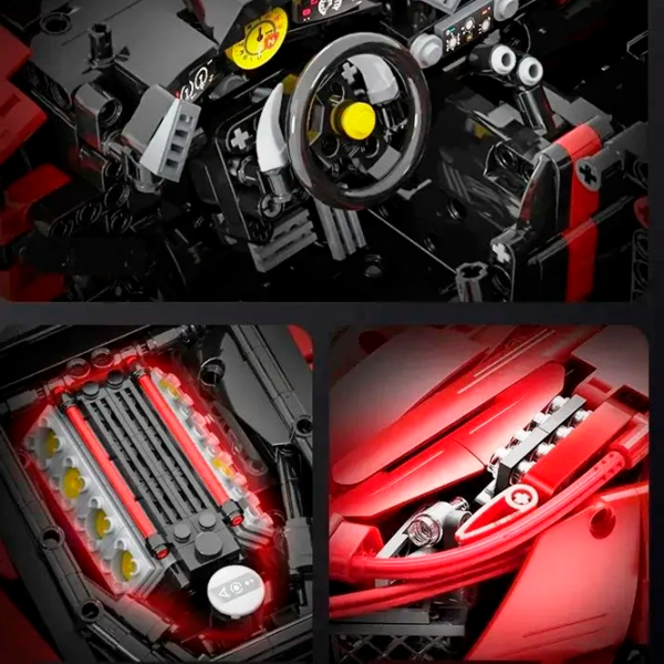 Constructor cu telecomandă CaDa Italian Super-Car Red Numărul de piese 3187, 6+ photo 5