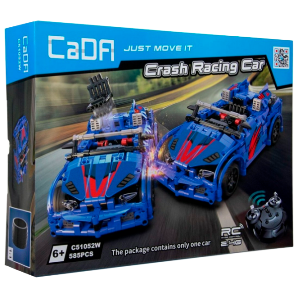 Constructor cu telecomandă CaDa Crash Racing Car Blue Numărul de piese 579, 6+ photo 1