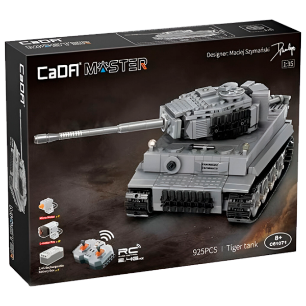 Constructor cu telecomandă CaDa Tiger Tank Gray Numărul de piese 925, 8+ photo 1